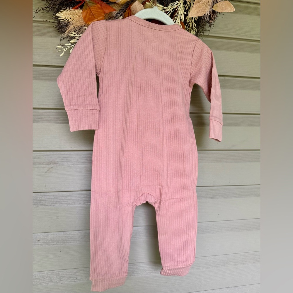 Pink Ribbed Baby Jumpsuit - Picture 3 of 4